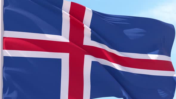 Iceland Flag Looping Background