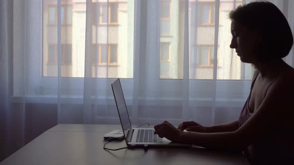 Woman working at home