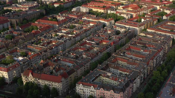 Aerial View of Blocks of Tenement Houses in Urban Neighbourhood alt