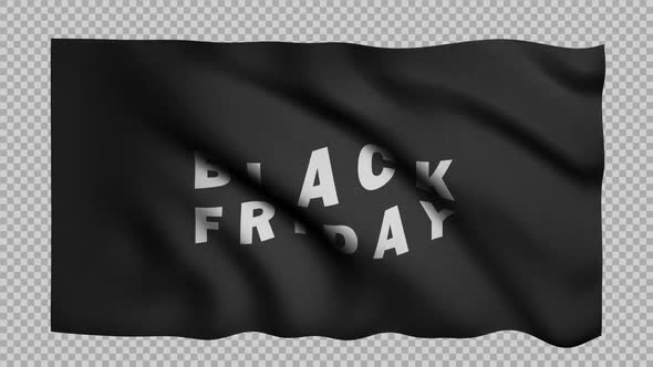 Waving Black Friday Flag Loop