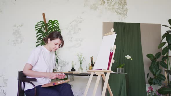 Young Painter Creative in the Studio
