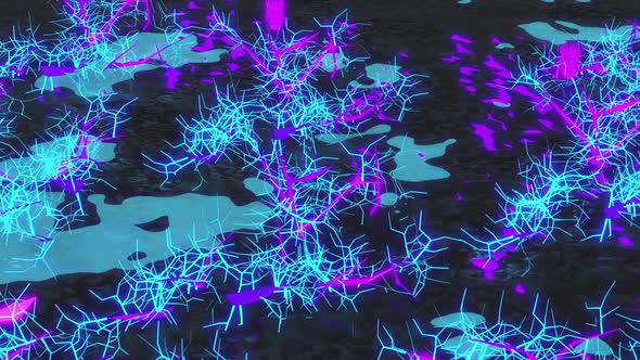 Forest Of Purple And Blue Neon 4K alt