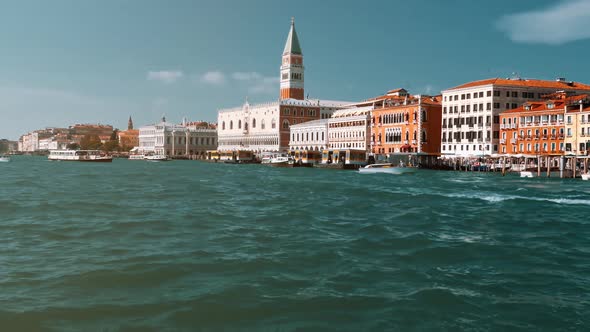 Basilica di Santa Maria Della Salute, Grand Canal, and lagoon. Venice skyline