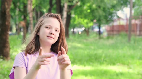 Portrait of Cute Young Girl