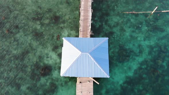 Clear Ocean Water Pier Drone Footage