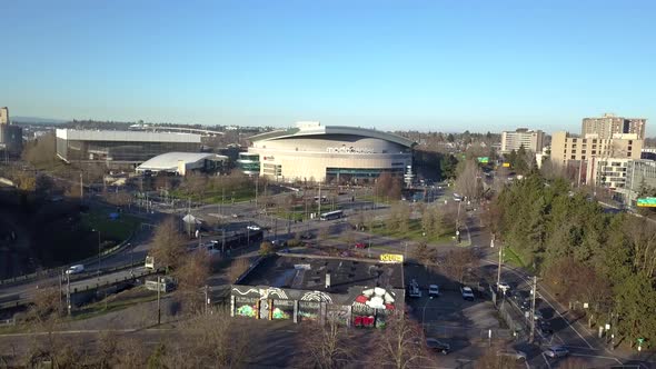 Moda Center building in Portland Oregon, USA. alt