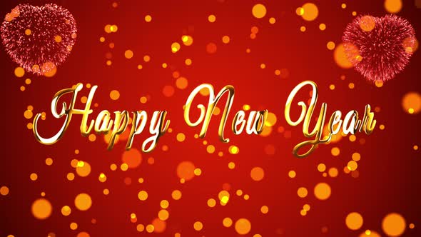 4K Merry Christmas And Happy New Year Golden Inscription