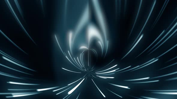 Looped animation. Radial line of randomly moving from the center of the spiral tunnel