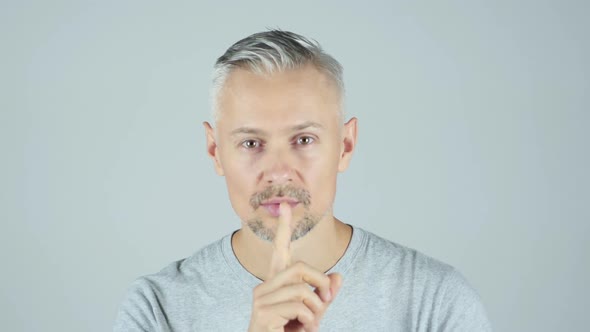 Silence, Gesture By Middle Age Man alt