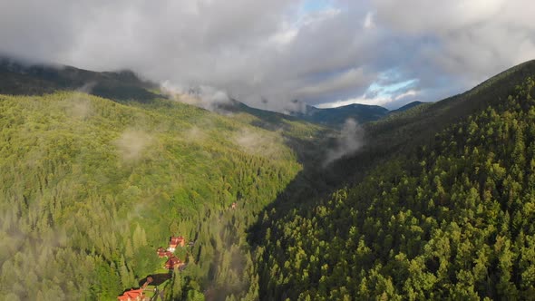 Beautiful Village in the Mountains From a Height