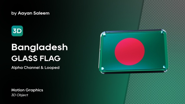 Bangladesh Flag 3D Glass Badge alt