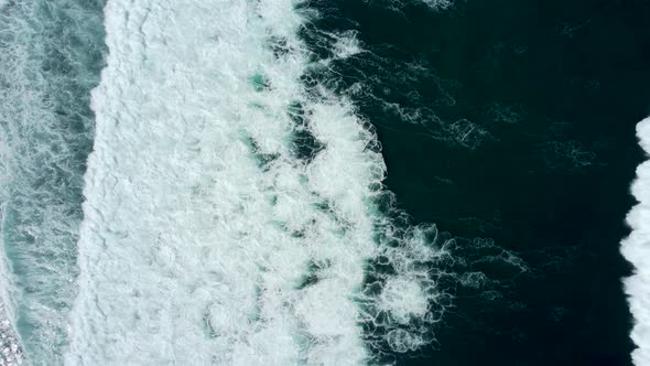 Abstract top down foamy ocean waves alt