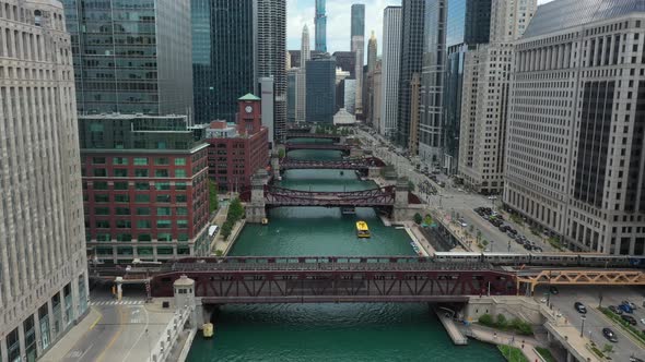 Aerial View Of Chicago Riverwalk , Stock Footage 