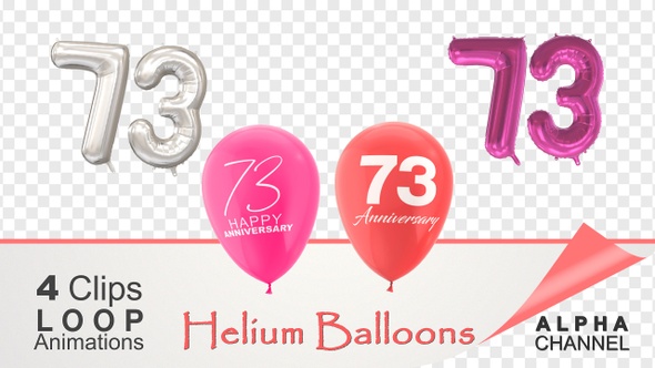 73 Anniversary Celebration Helium Balloons Pack