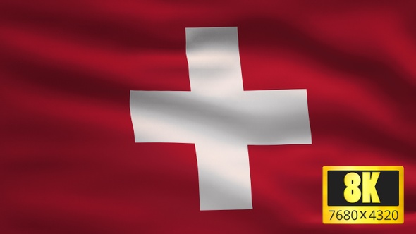 8K Switzerland Windy Flag Background alt