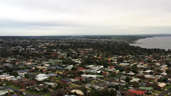 ORBITAL AERIAL Over Coastal Township Of Clifton Springs, Australia alt