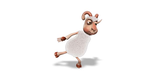 Comic 3D Ram Dance  Looped on White alt