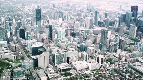 Toronto, Canada, Aerial  - The Downtown as seen from a helicopter during the day