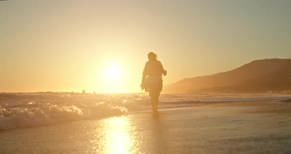 Happy Woman on Beach, Feeling Relaxed and Having Fun. Perfect Shot of Vacation alt