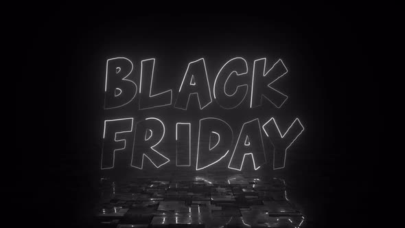 Black Friday Neon Style White Color 