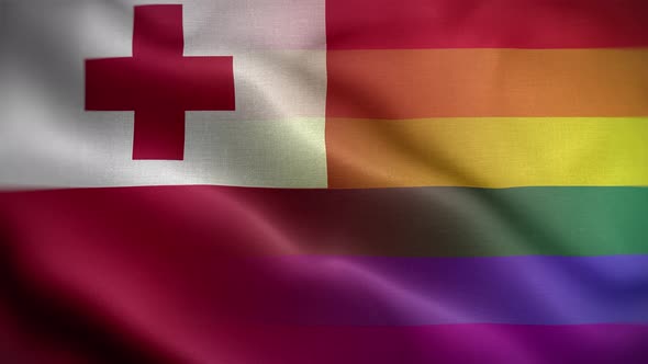 LGBT Tonga Flag Loop Background 4K