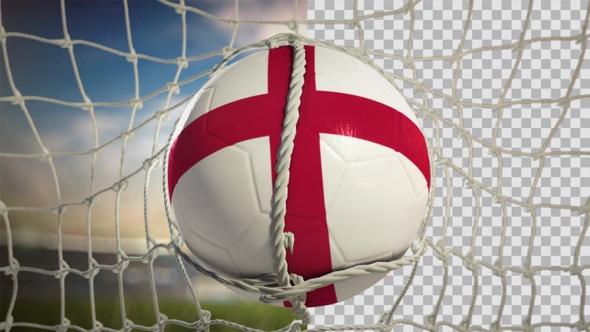 Soccer Ball Scoring Goal Day Frontal - England