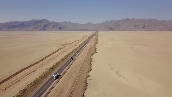 Dusty Highway on the Oriental, Yellow Desert in Iran