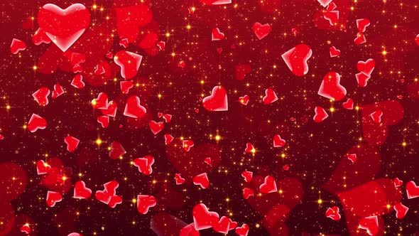4k Flying Red Hearts