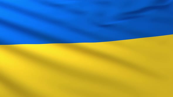 3D Animation of the UKRAINE Flag Waving  3D Rendering alt