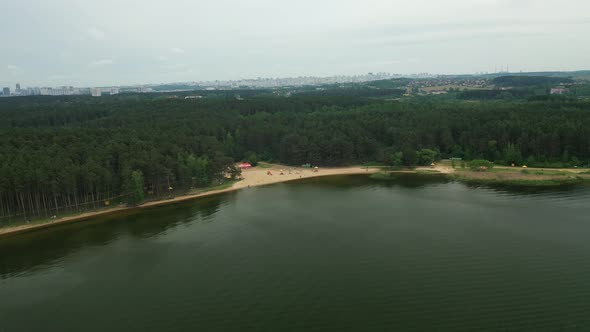 The Embankment of the Zaslavsky Reservoir or the Minsk Sea Near the City of Minsk alt