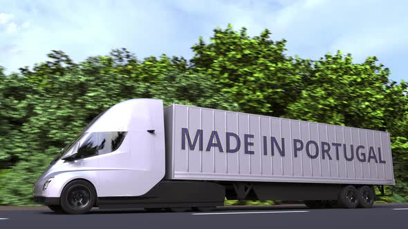 Modern Electric Truck with MADE IN PORTUGAL Text on the Side alt