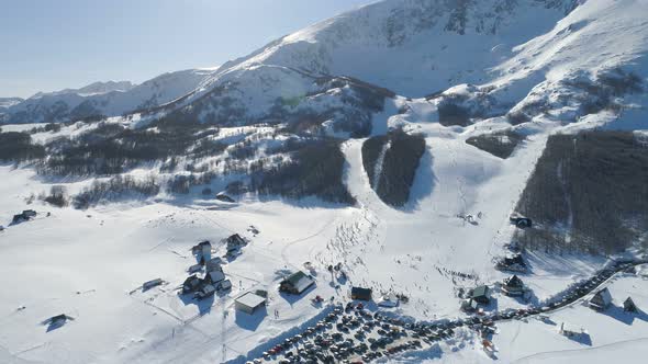 Snowy Slopes of Savin Kuk Ski Resort in Montenegro