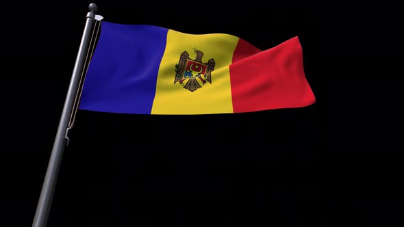 Moldova Flag With Alpha Channel  4K alt