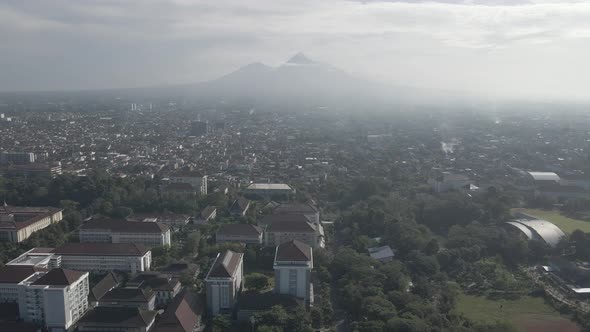 Aerial View of Universitas Gadjah Mada in Yogyakarta, Indonesia. alt