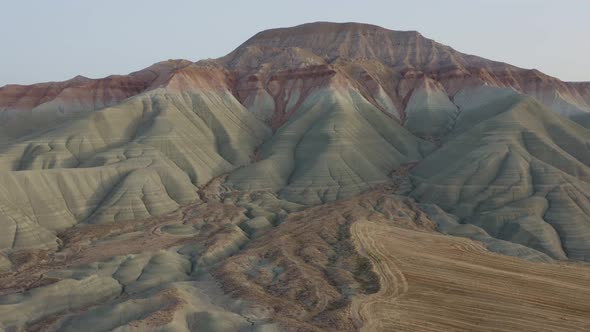 Interesting Colorful Geological Layers on a Mountain