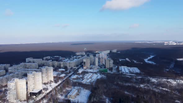 Aerial Kharkiv city center, Pavlove Pole Sokolniki