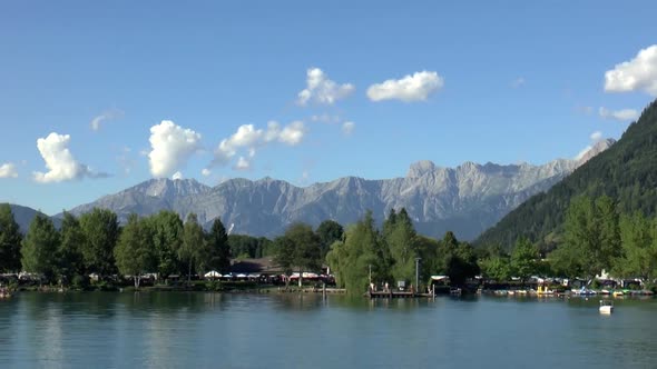 View of Steinernes Meer from a boat on  the Zeller See, Austria alt