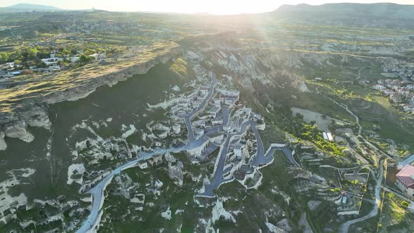 Great hotel in Cappadocia Aerial View 4 K Urgup City alt