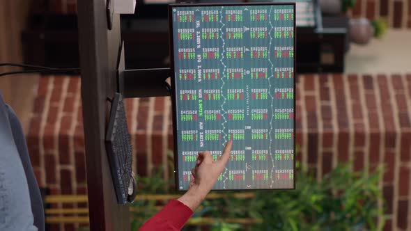 Vertical Video Hedge Fund Trader Analyzing Real Time Forex Information alt