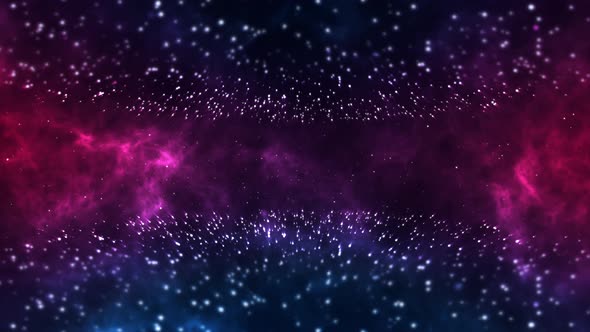 dramatic background of star formation with rays of light on a blue purple smoky background 4k animat