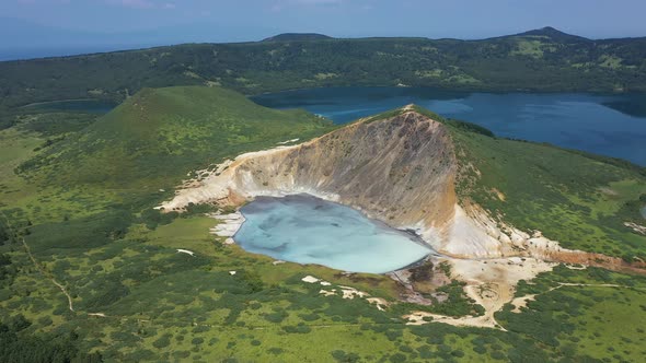 Golovnin Volcano on Kunashir Island. Russia.