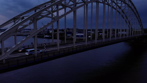 Arch Structure Of The Bridge Over The Noord At Alblasserdam, Netherlands. close up alt
