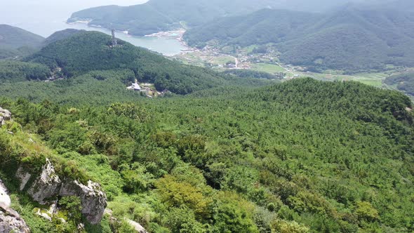 4K Aerial Drone Footage View of Mireuk Mountain alt