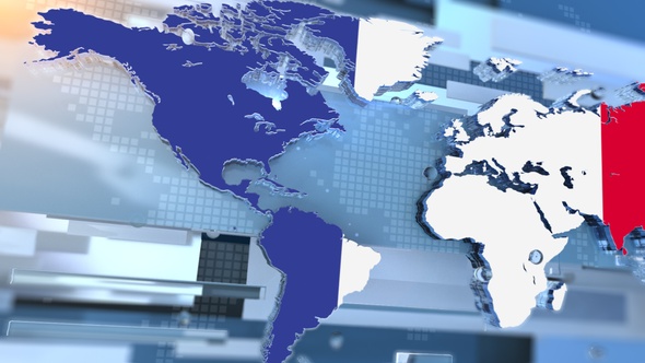 France Flag Inside The Shape Of World Map Transition alt