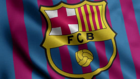 Animated Flag Of Barcelona Football Club