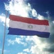 Flag of Paraguay Waving at Wind Against Beautiful Blue Sky - VideoHive Item for Sale