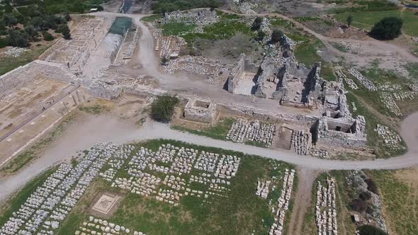 Historical Ruins at the Archaeological Excavation Site of Ancient Civilization City Before Christ alt