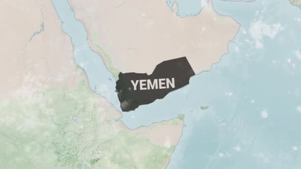Globe Map of Yemen with a label