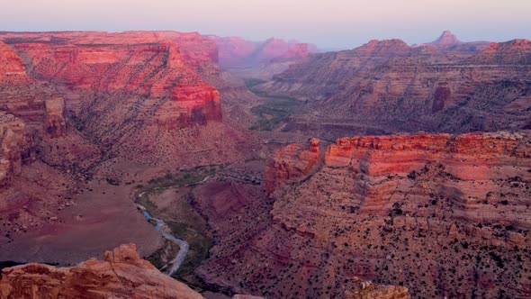 Aerial of the San Rafael River Canyon in Utah alt