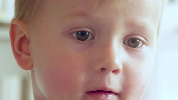 Close-Up of Little Kid Using Gadget